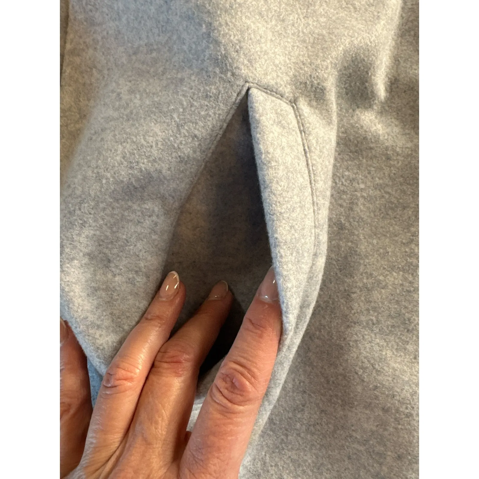 BLANKNYC Faux Wool Long Shirt Jacket Shacket Coat Gray L The Come Back - Image 6