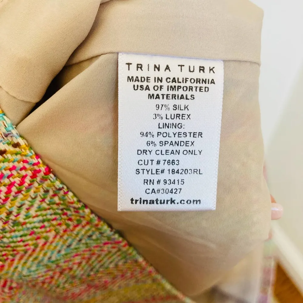 NWT Trina Turk Rico Multi Yucatan Tweed Silk Metallic Knit Mini Skirt Size 10 - Image 8