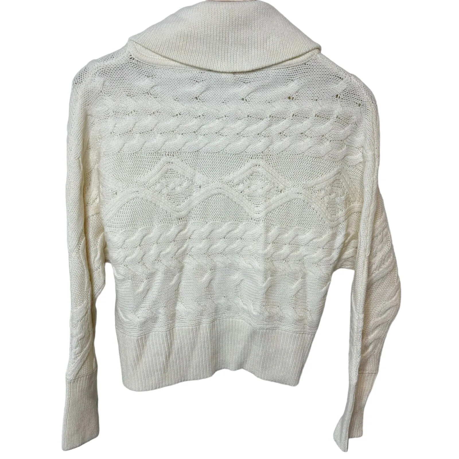 NEW Tapemeasure Cable Knit Wool Blend Cardigan Sweater Shawl Neckline Large - Image 6