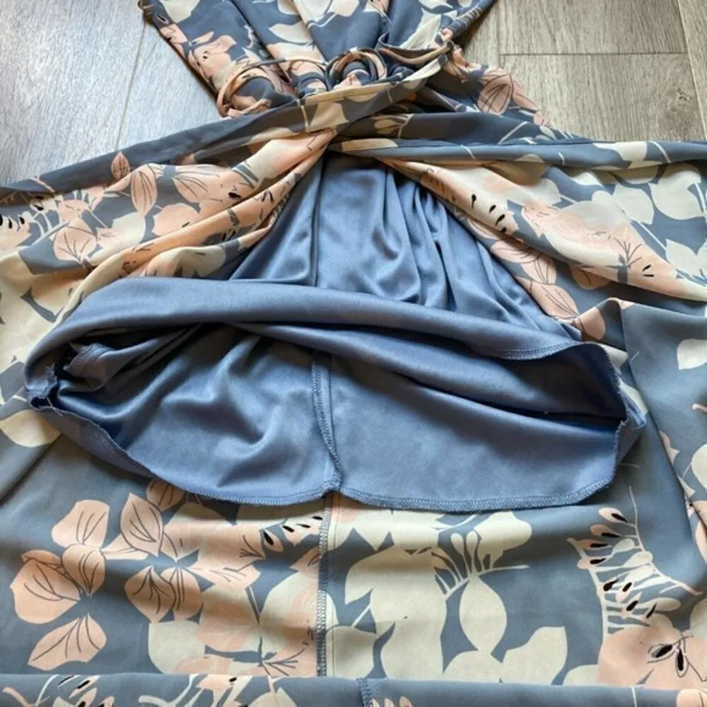 Astr the Label Floral Faux Wrap High Low Midi Dress Size S - Image 9