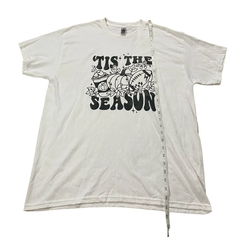 Tis The Season Fall Womens White Graphic Tshirt - Image 3