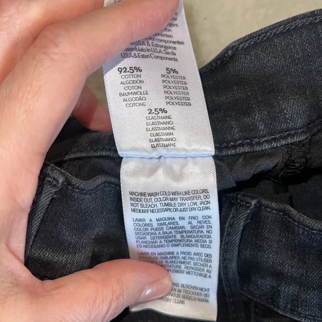 Mother The Hustler‎ Ankle Fray Jeans Not Guilty Black Wash Size 26 - Image 12