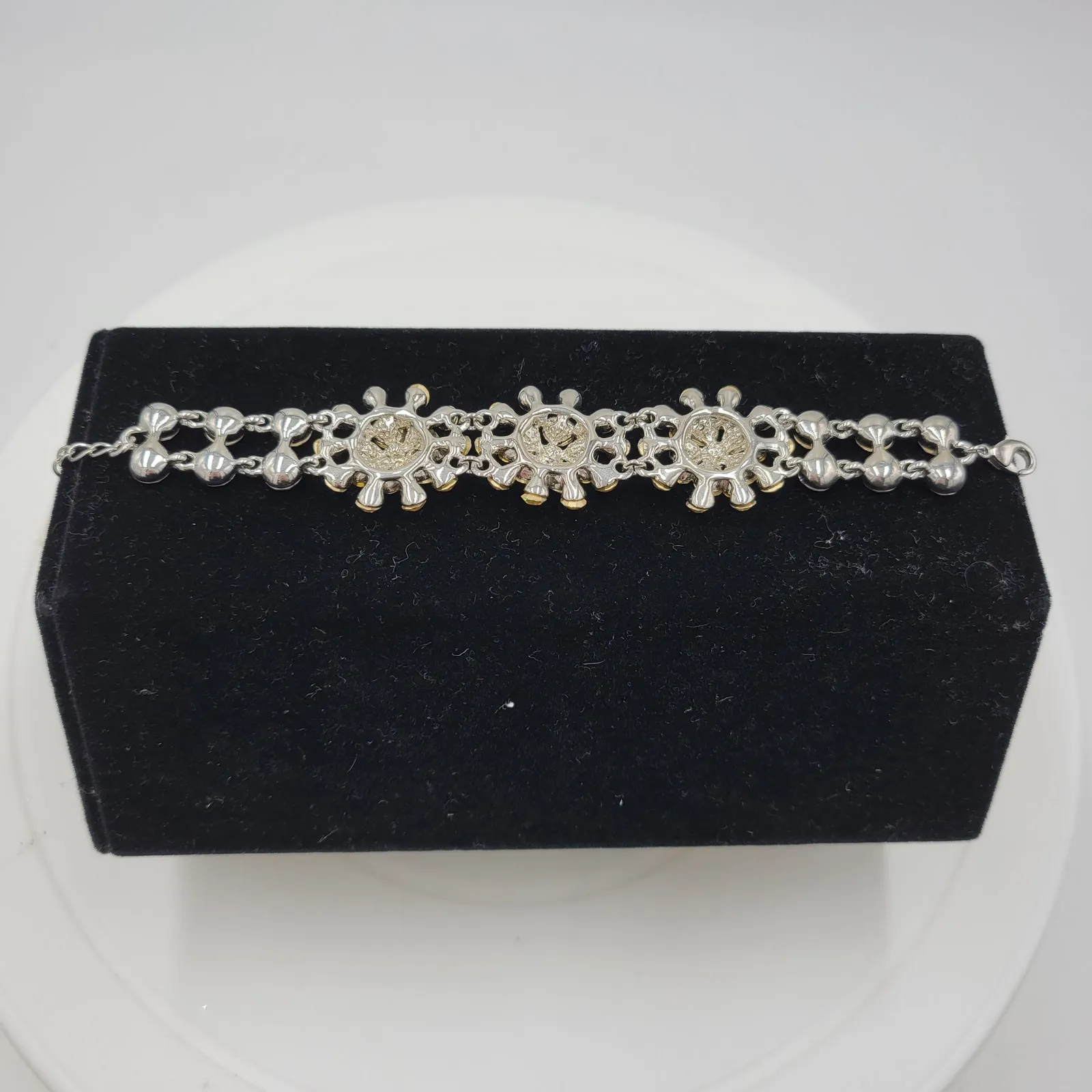 Vintage Womens Silver Tone Crystals‎ Rhinestone Bracelet Bridal Accessories - Image 10