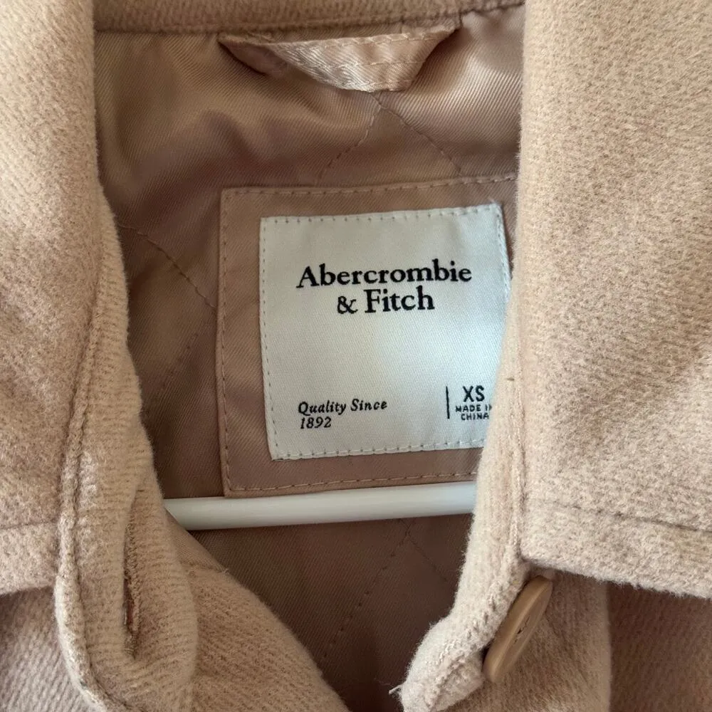 Abercrombie & Fitch Womens XS Shacket Light Beige Utility Jacket Heavy Duty - Image 10