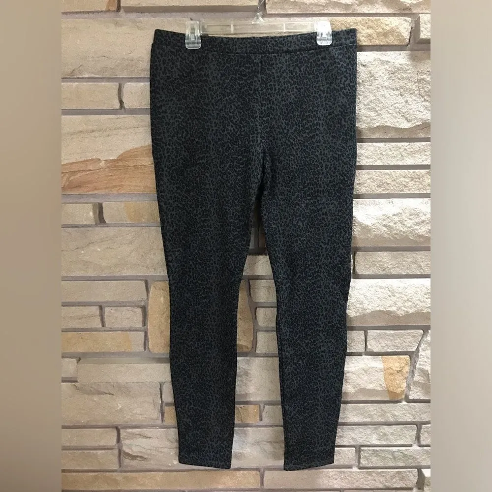 JOIE Keena Leggings Women’s Ponte Leopard Print Pull On Gray Charcoal Large - Image 4