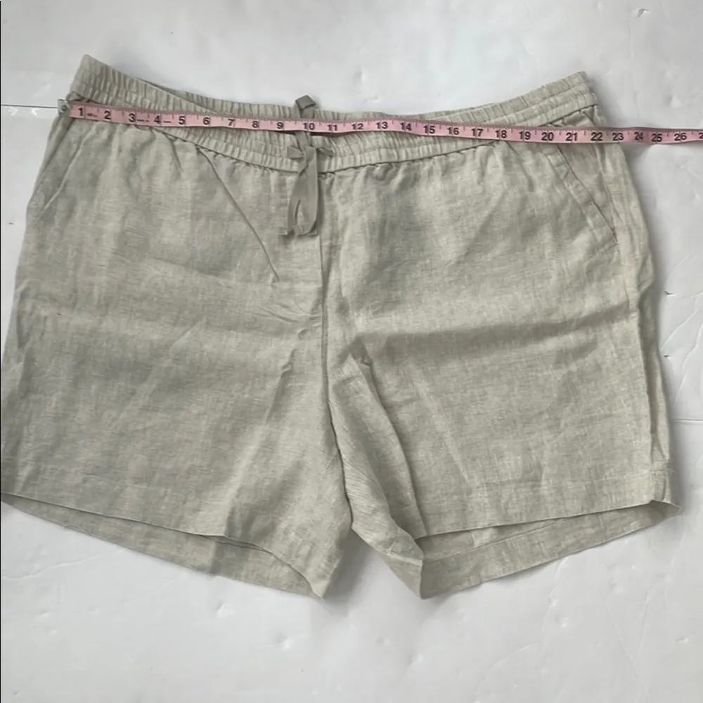 Talbots Pink and Beige/Tan Shorts Linen Relaxed Fit 3X Petite Set of 2 Bundle - Image 10