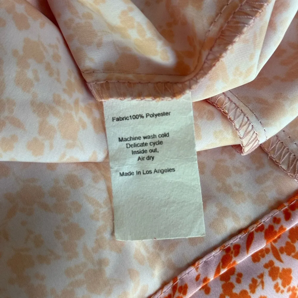 Revolve RESA Hannah Slip Dress Womens Medium Orange Floral Midi NWT Missing Sash - Image 4