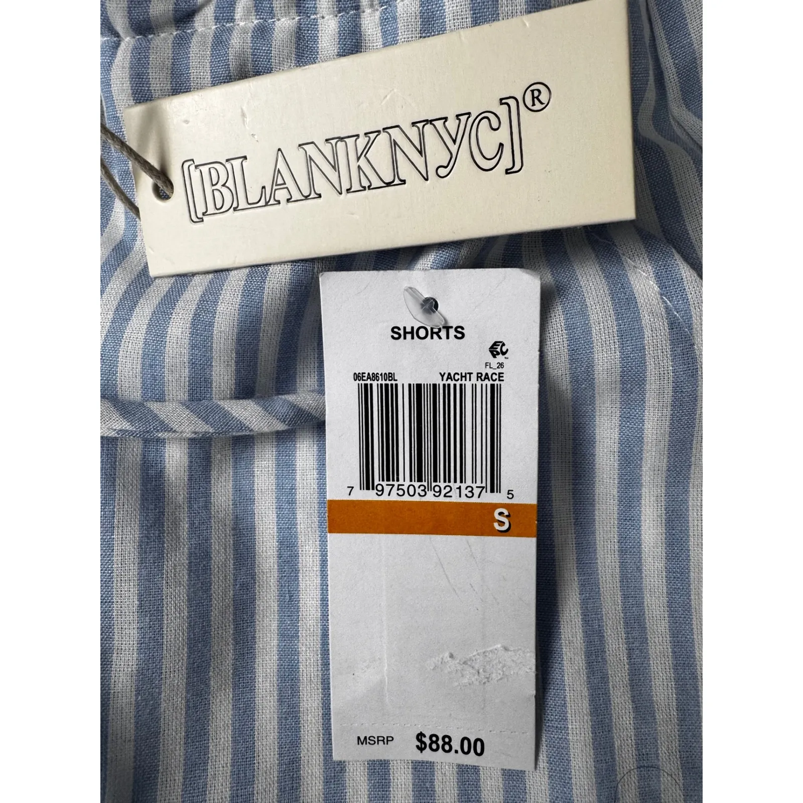 BLANKNYC Womens Striped Shorts Size S Blue White Drawstring Lounge Casual - Image 7