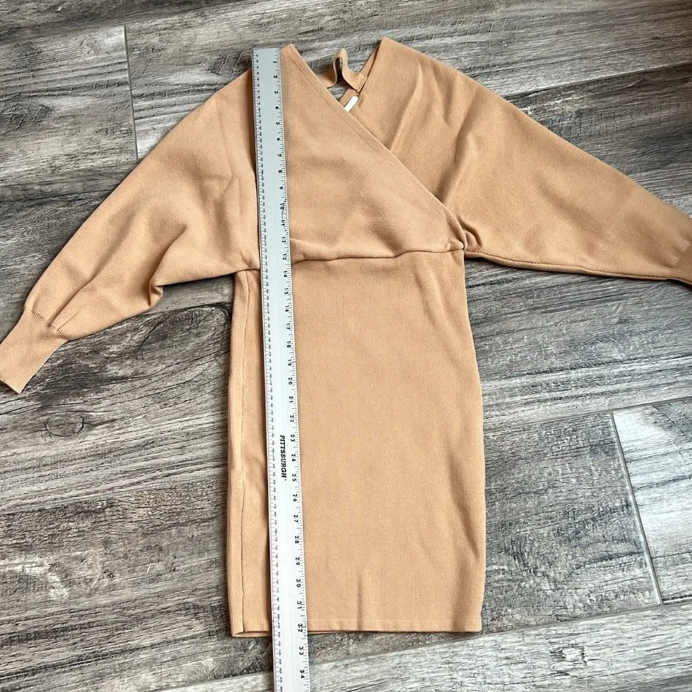 GIANNI BINI GB Womens Batwing Long Sleeve Sweater Mini Sz M CAMEL Dress NWT #74 - Image 12