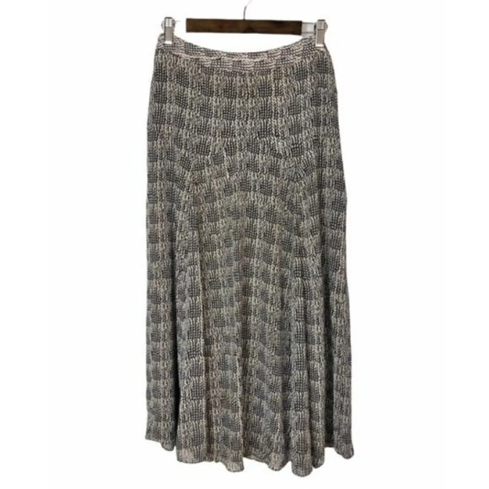 Cabi Chloe Geometric Black & White Printed Layered Chiffon Midi Skirt #546 2 - Image 2