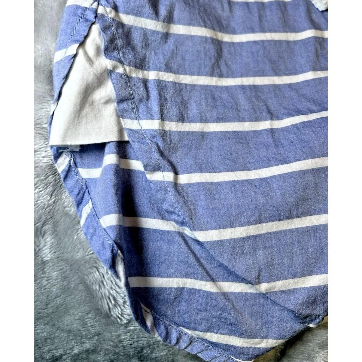 Liz Claiborne Striped V-Neck Tunic Top Womens Size XL Blue White Nautical Casual - Image 8