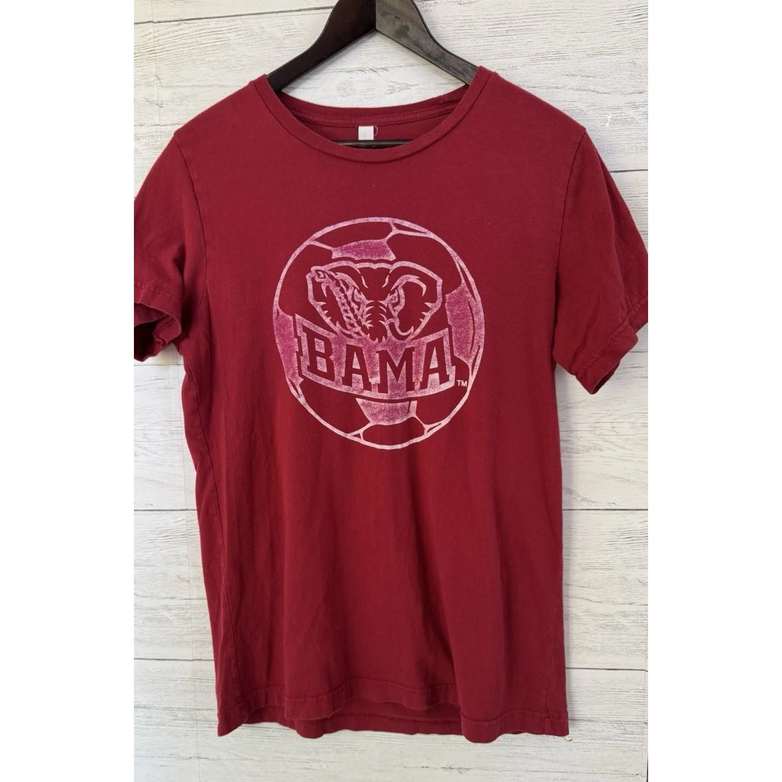 Alabama Red Bama Roll Tide Elephant Distressed Women's Shirt Med Lightweight Size undefined - Image 4