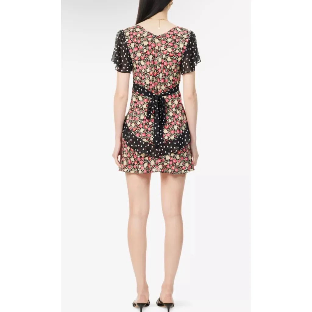 RIXO Floral Silk Mini Dress NEW Pink - Image 5