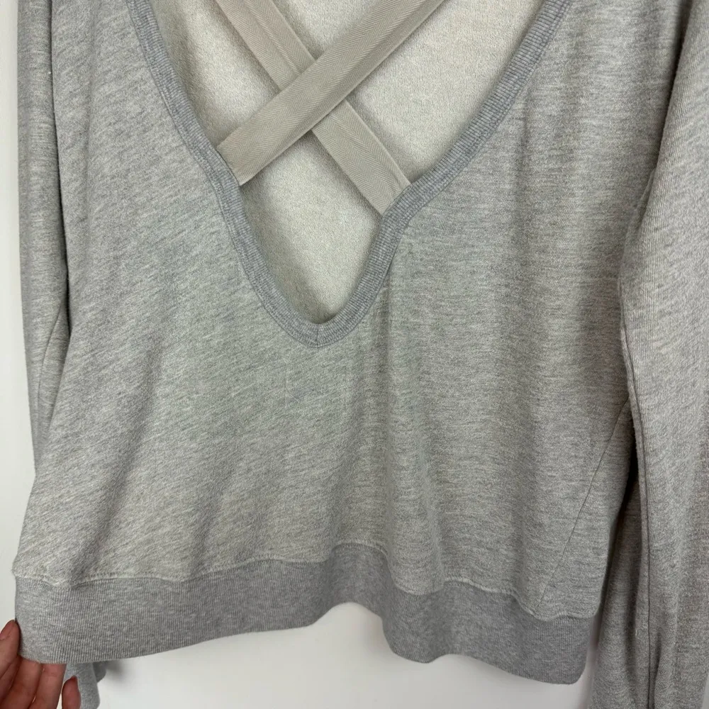 Pam & Gela Criss Cross Back Sweatshirt Sz Medium Grey - Image 12
