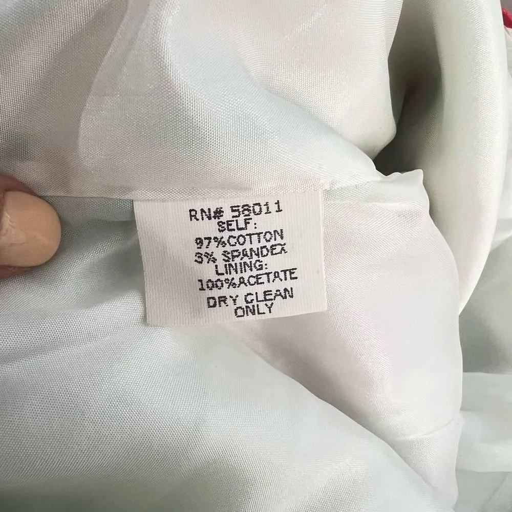 David Meister sleeveless white multicolored brushstroke cotton sheath dress size - Image 8