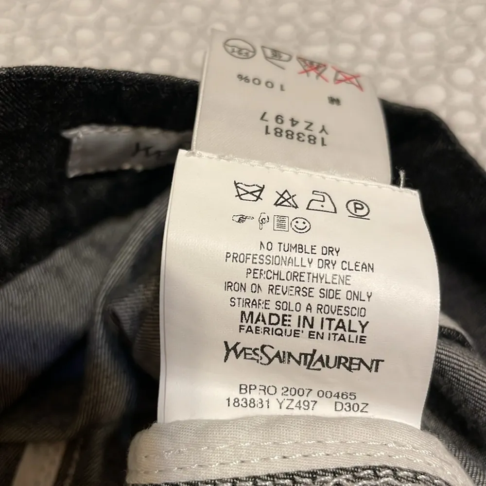 YSL Dark Grey Denim Skirt Black Size 27 - Image 8