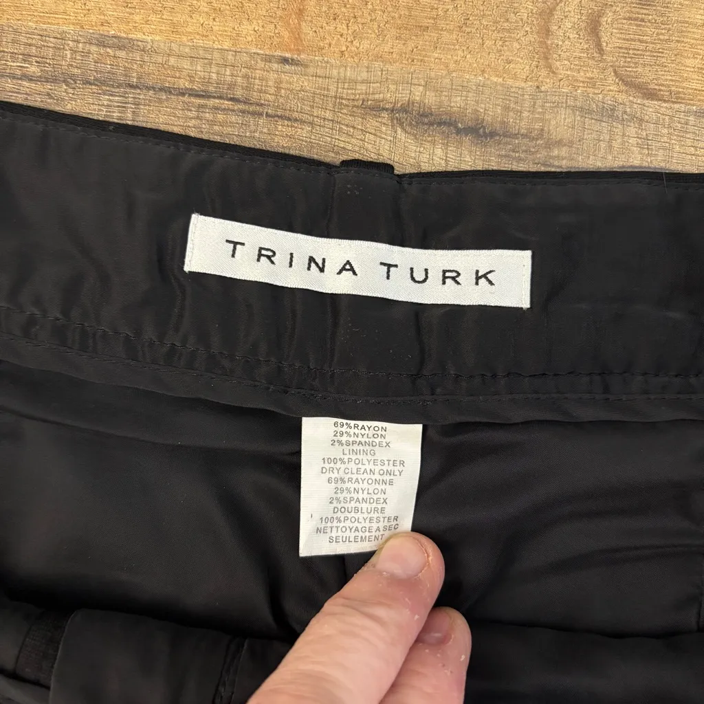 Trina Turk Honey Straight Leg Pants Cropped Black Women’s - Image 6