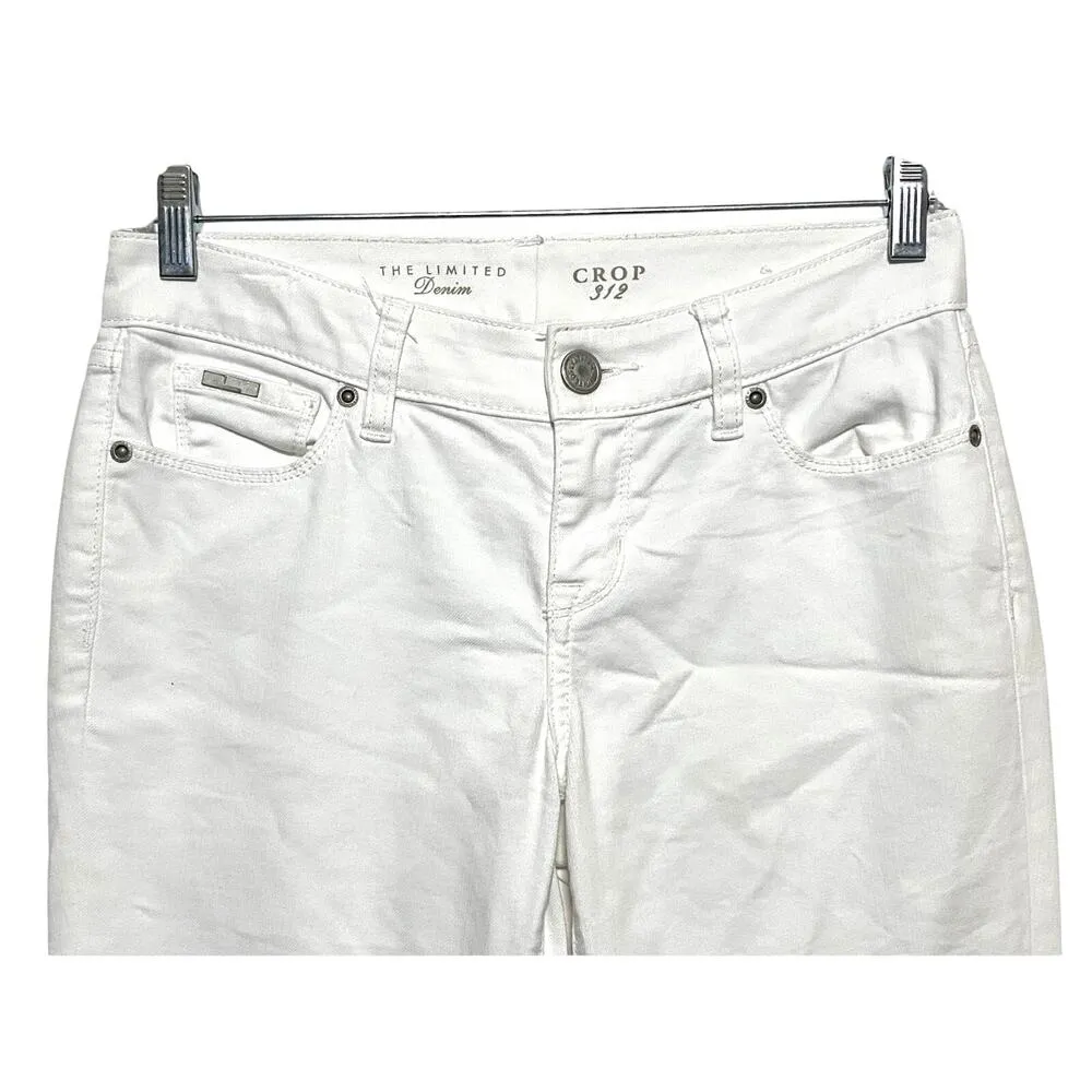 The Limited Denim Crop 312 White Jeans Capri Stretch Womens 2R 2 Regular - Image 4