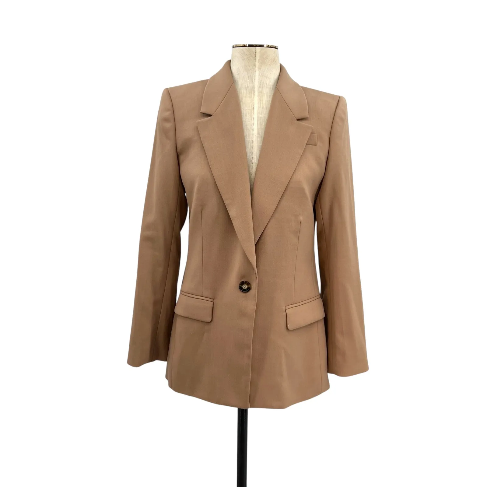 J. Crew Willa Blazer‎ Jacket Italian City Wool Blend Camel Tan Size 4 - Image 3