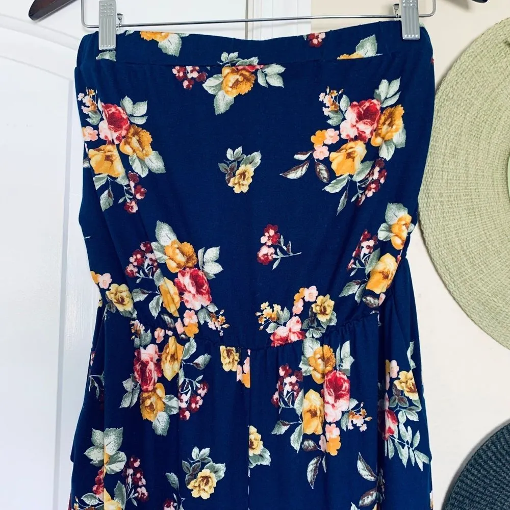 Shes J Apparel Spring/Summertime Flowers/Floral Strapless Jumpsuit/Romper; XL - Image 3