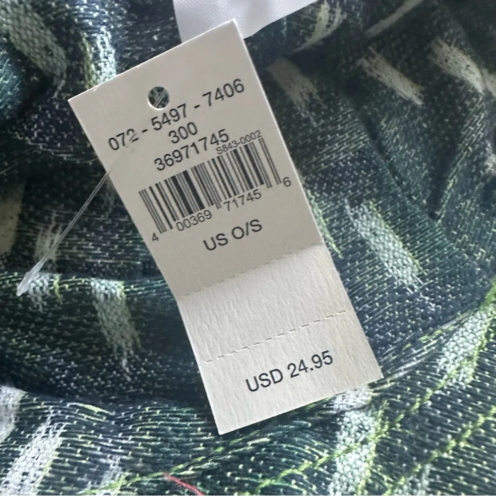 Aerie Unisex Green & Blue Cotton Reversible Bucket Hat NWT - Image 3