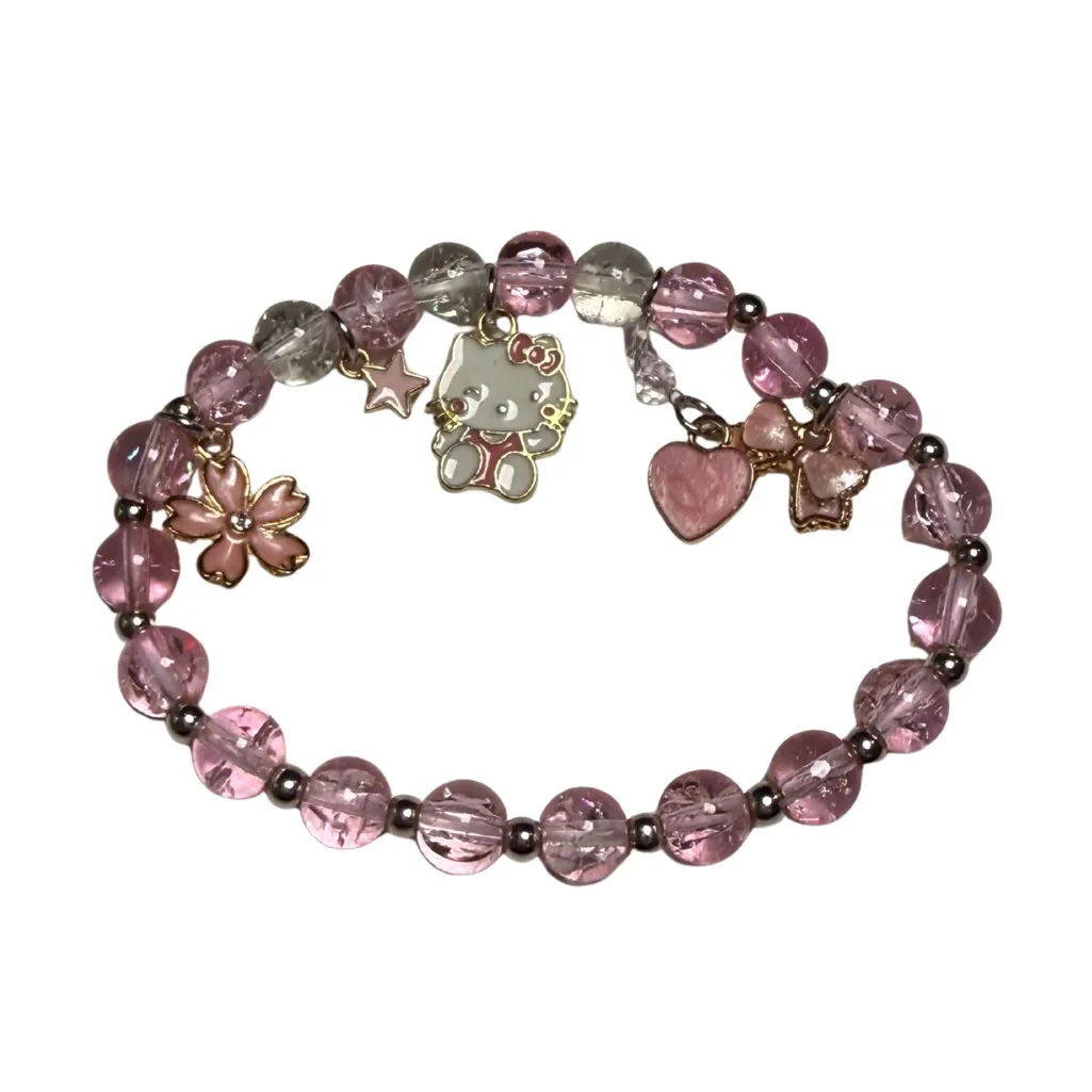 Hello Kitty Pink and Silver Jewelry Set - Image 2