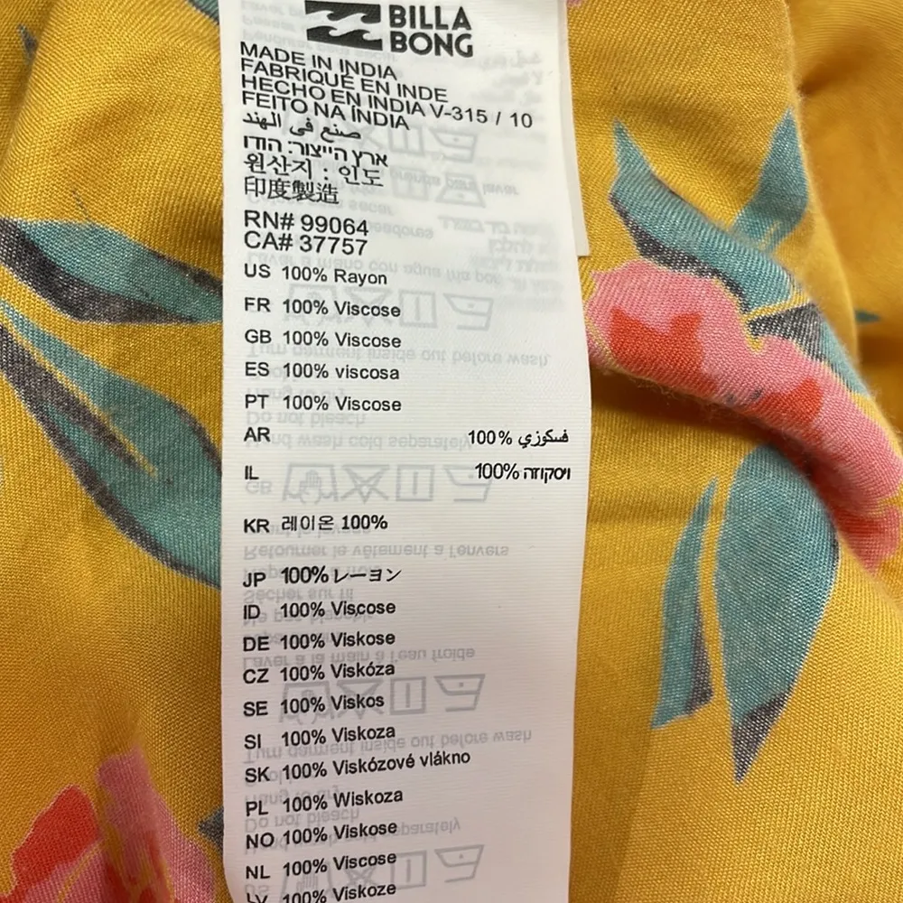 Billabong resort vacation floral ruffled flared hem tank top romper with pockets - Image 10