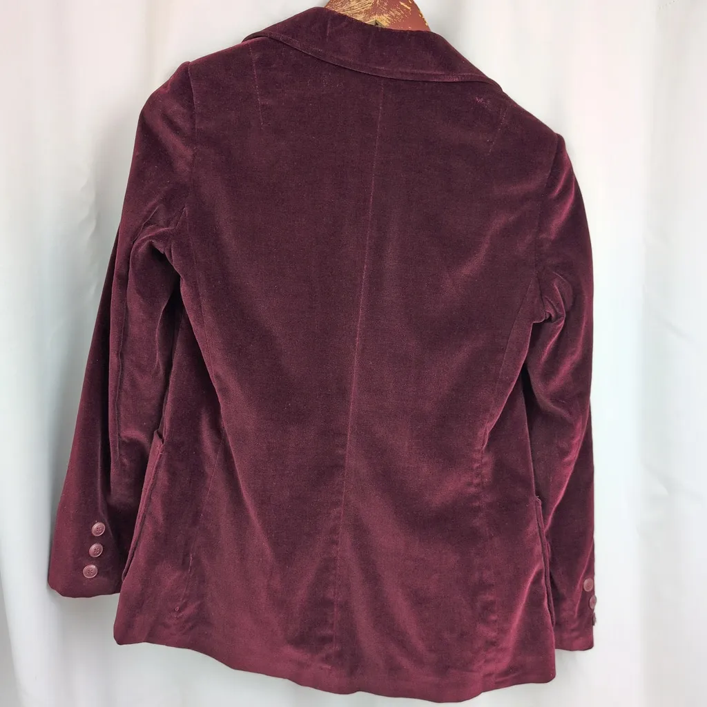 Vintage Ladies' Red Velvet Blazer Size M - Image 6