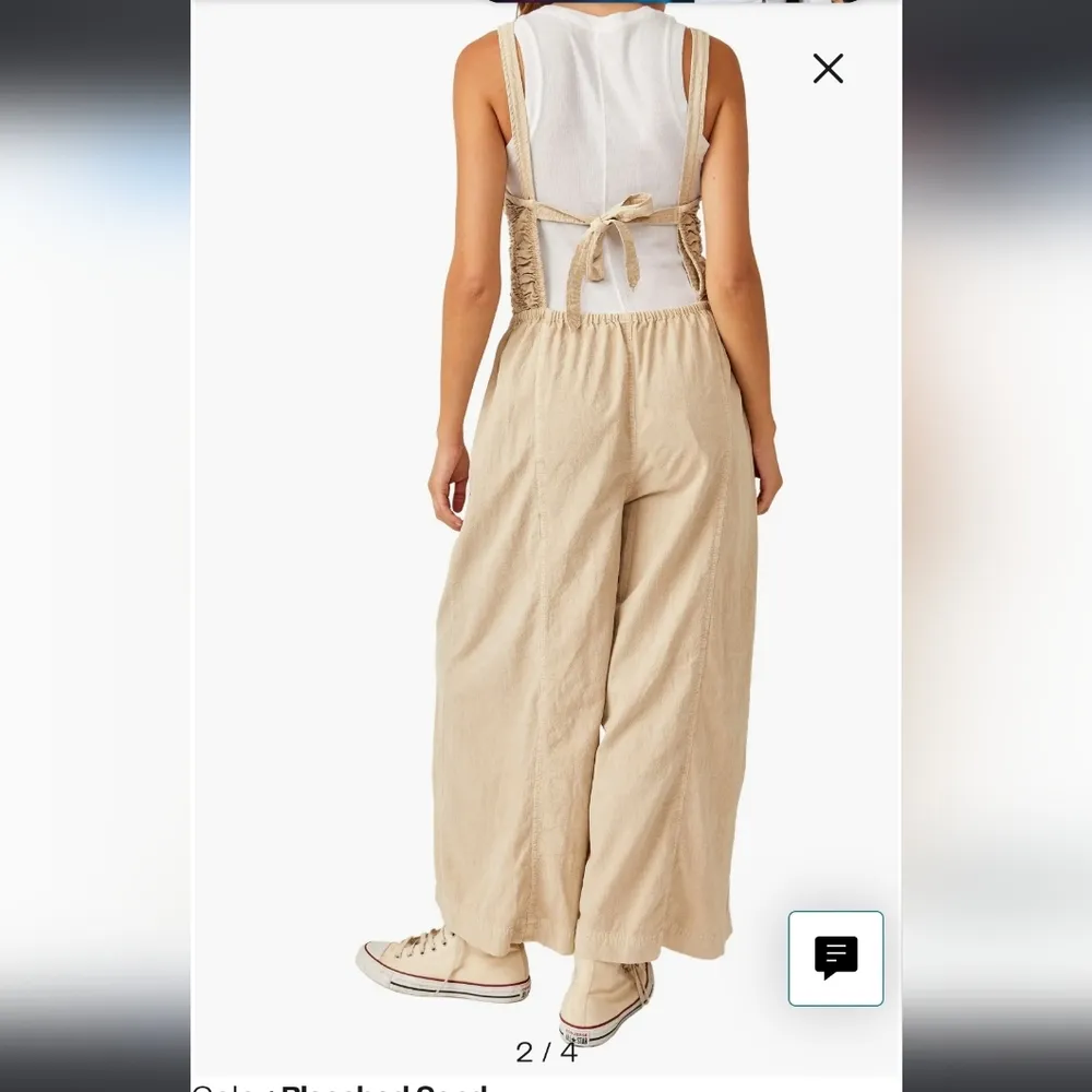 NWT FREE PEOPLE Forever And Always Ruched One-Piece Color: Bleached Sand Size S - Image 2