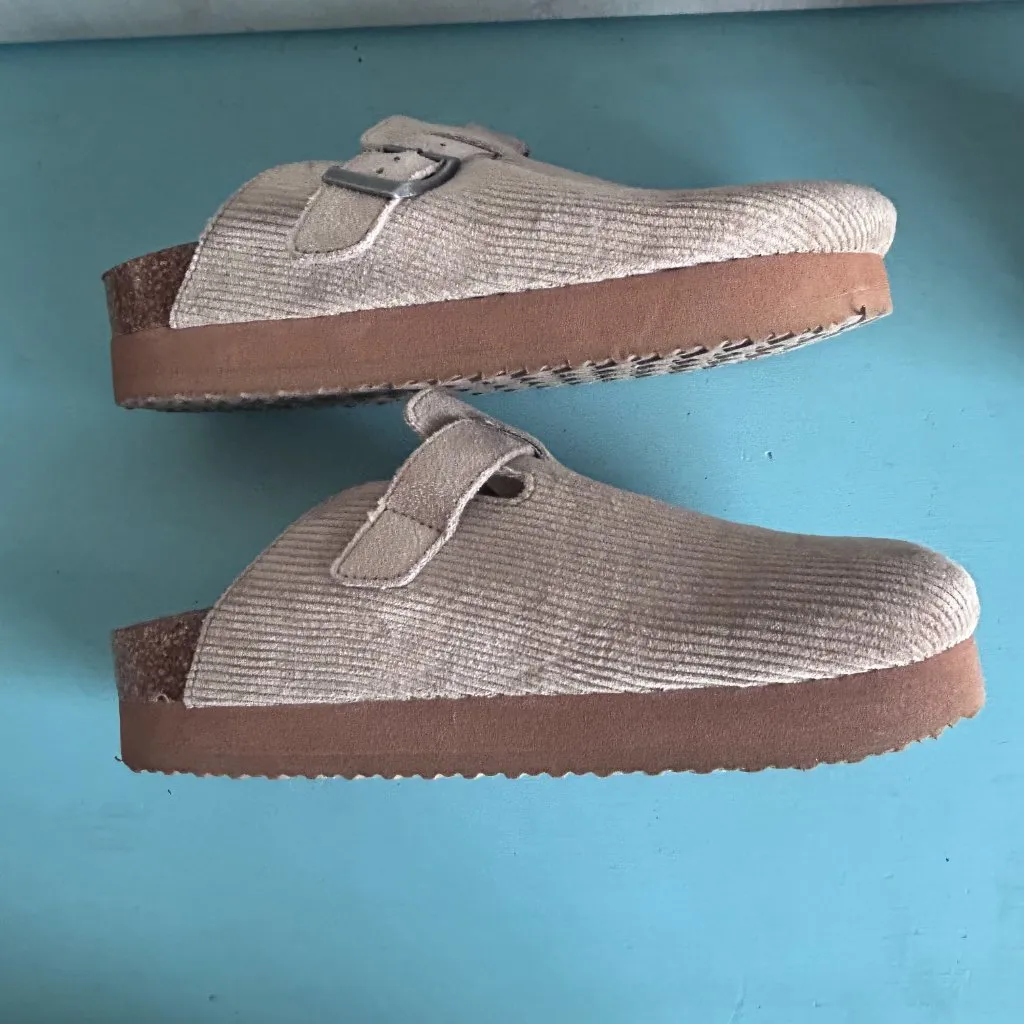 Rocket Dog Abel Plus Taupe Corduroy Platform Mule Slides Size 6 Slip On Womens - Image 8
