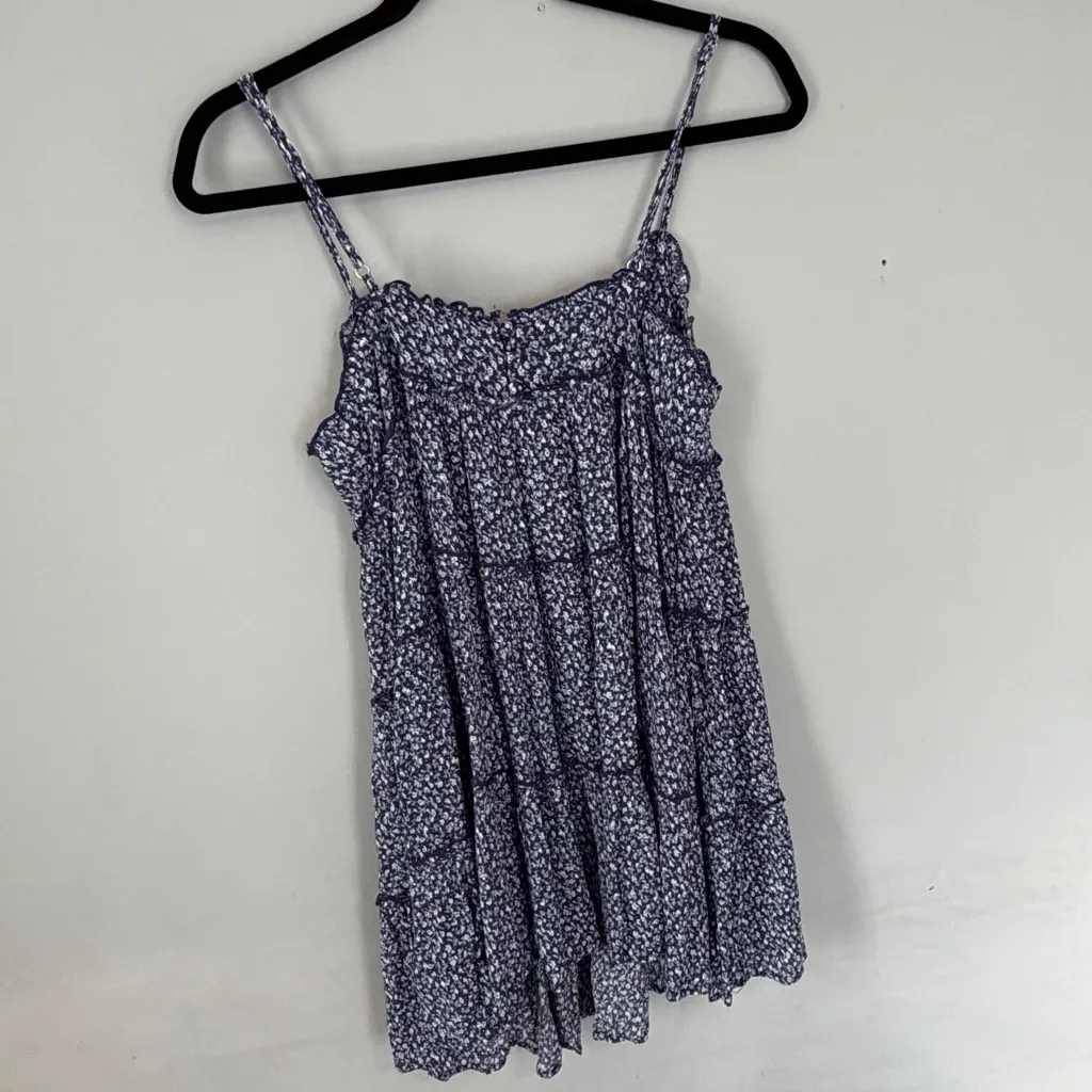 Lulu's Sitting in the Sun Navy Blue Floral Print Ruffled Babydoll Dress NEW Smal - Image 4