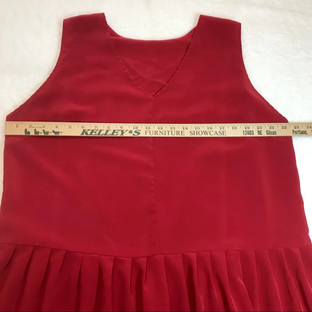 Vintage Loose Fit Red Dress V - Image 7