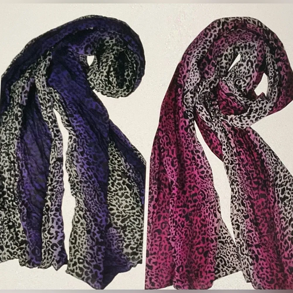 Leopard Print Scarf Set of 2 - Image 2