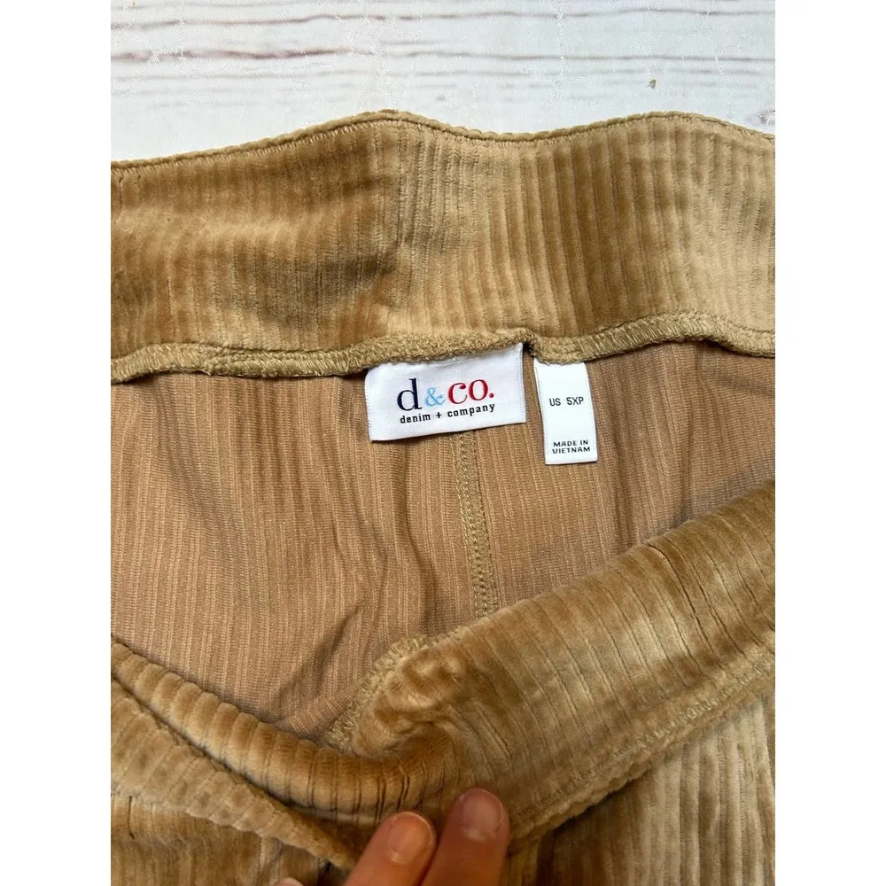 Denim & Company Tan Corduroys 5X Petite Neutral Plus Size - Image 4