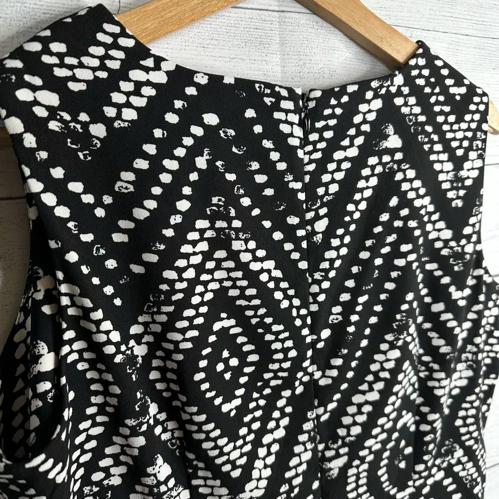 Mario Serrani Womens size 14 Sleeveless Shift Diamond Black White Dress - Image 9