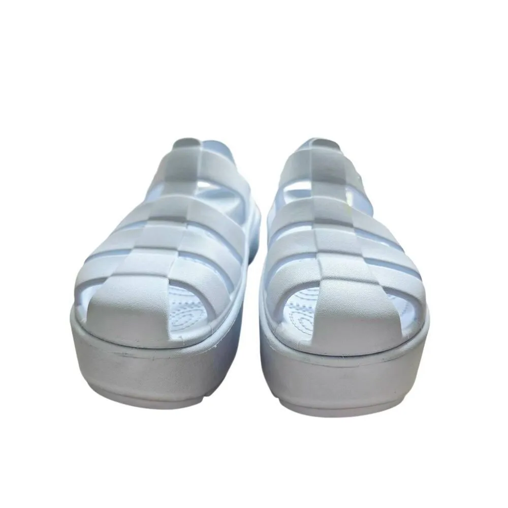 Crocs Fisherman Sports Sandals Size 10 Womens White Platform - Image 4
