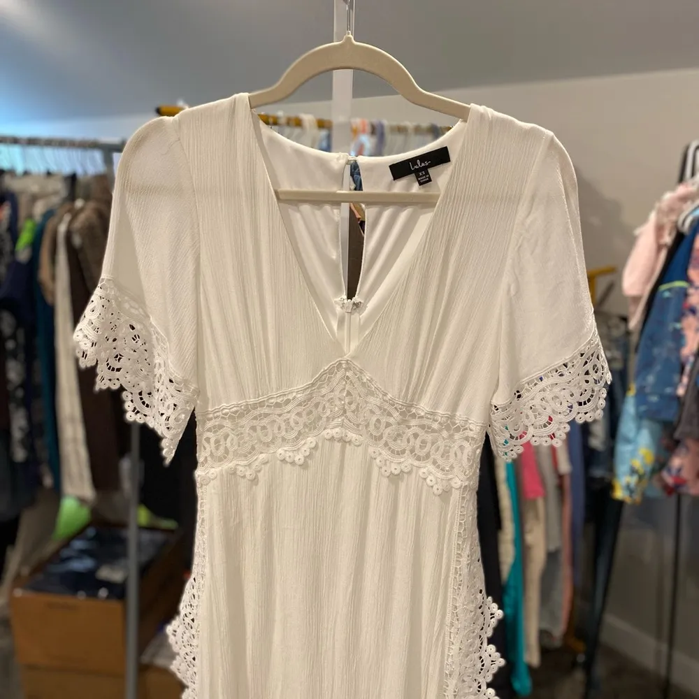 Lulus Sweeten the Occasion White Lace Short Sleeve Maxi Boho Dress - Image 4