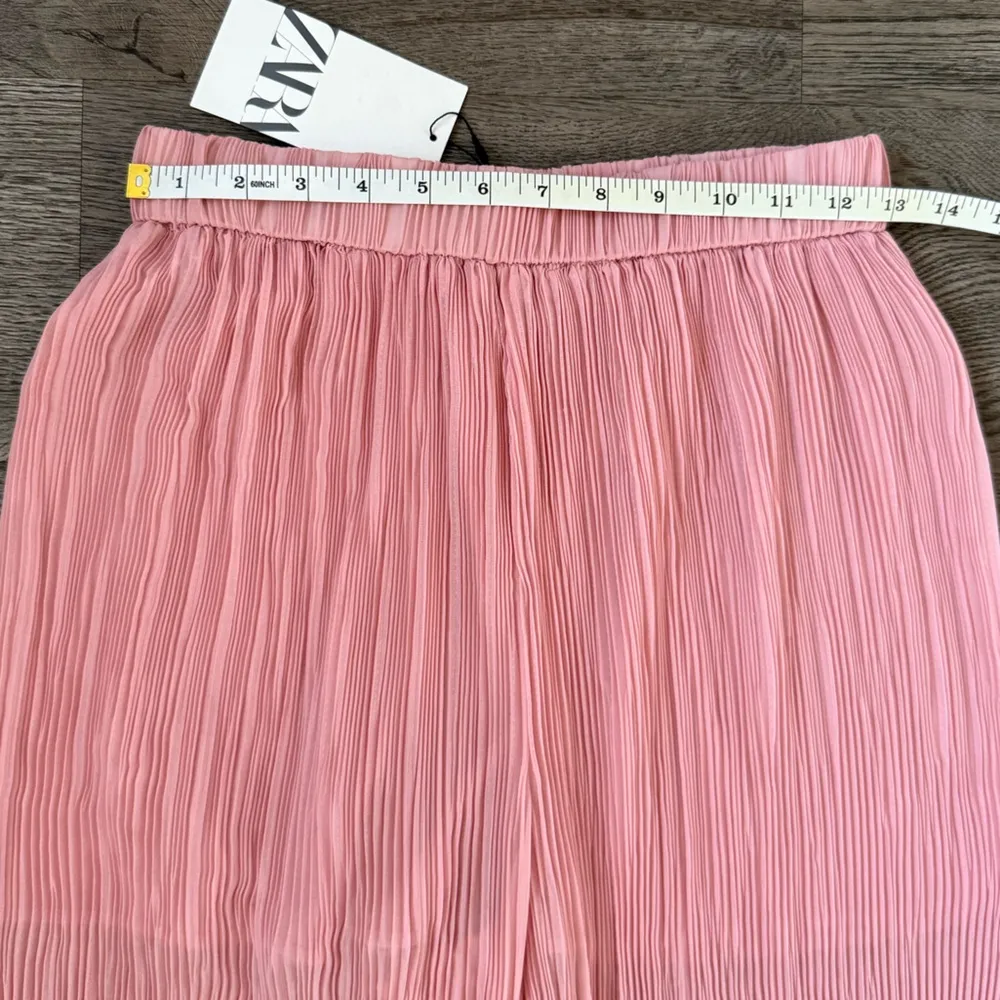 Zara Plissé Pleated Palazzo Flowy Wide Leg Pants‎ - Size M - Pink - NWT - Image 8