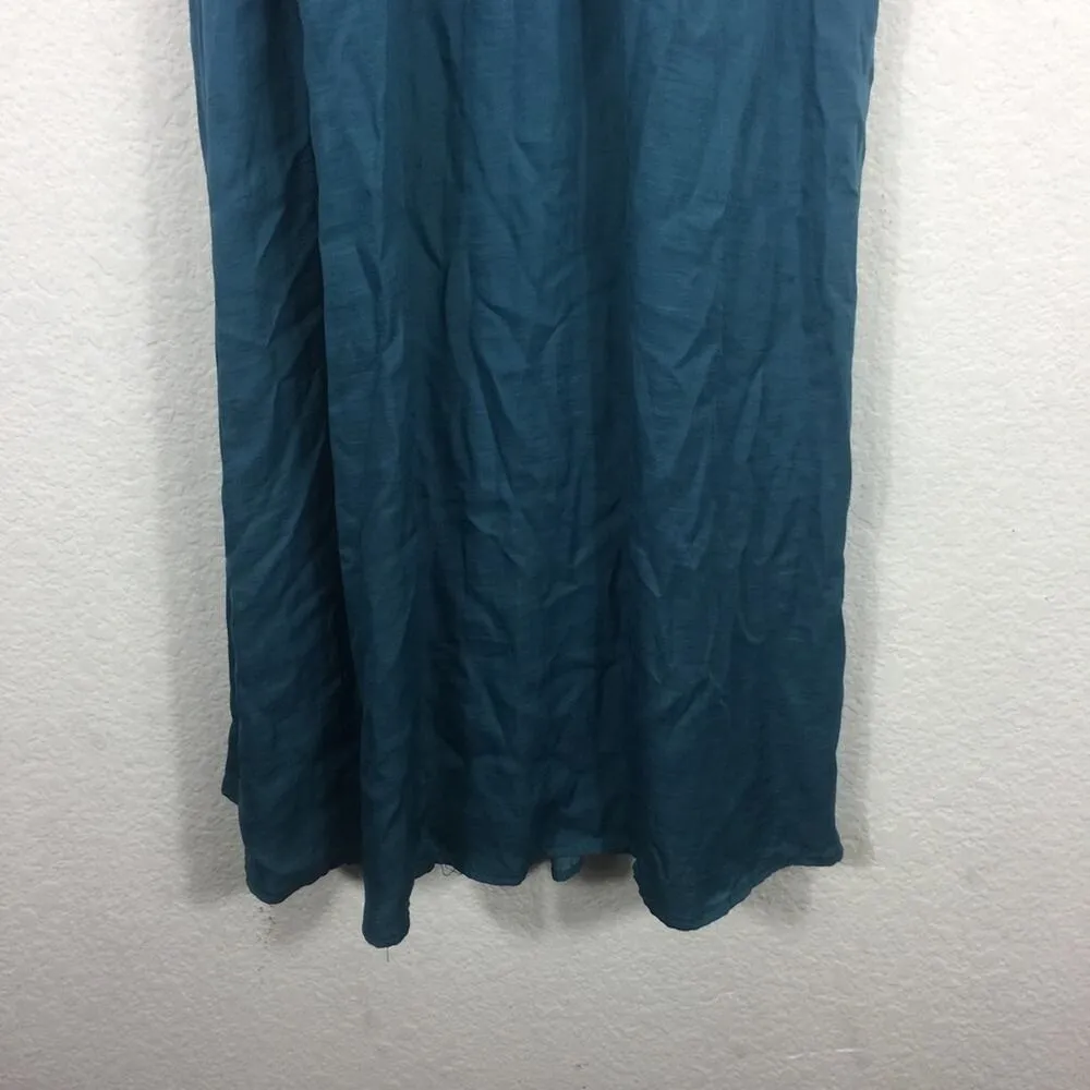 Lulus Unforgettable Night Maxi Dress XS Teal Blue Satin Halter Open Back Beach - Image 11