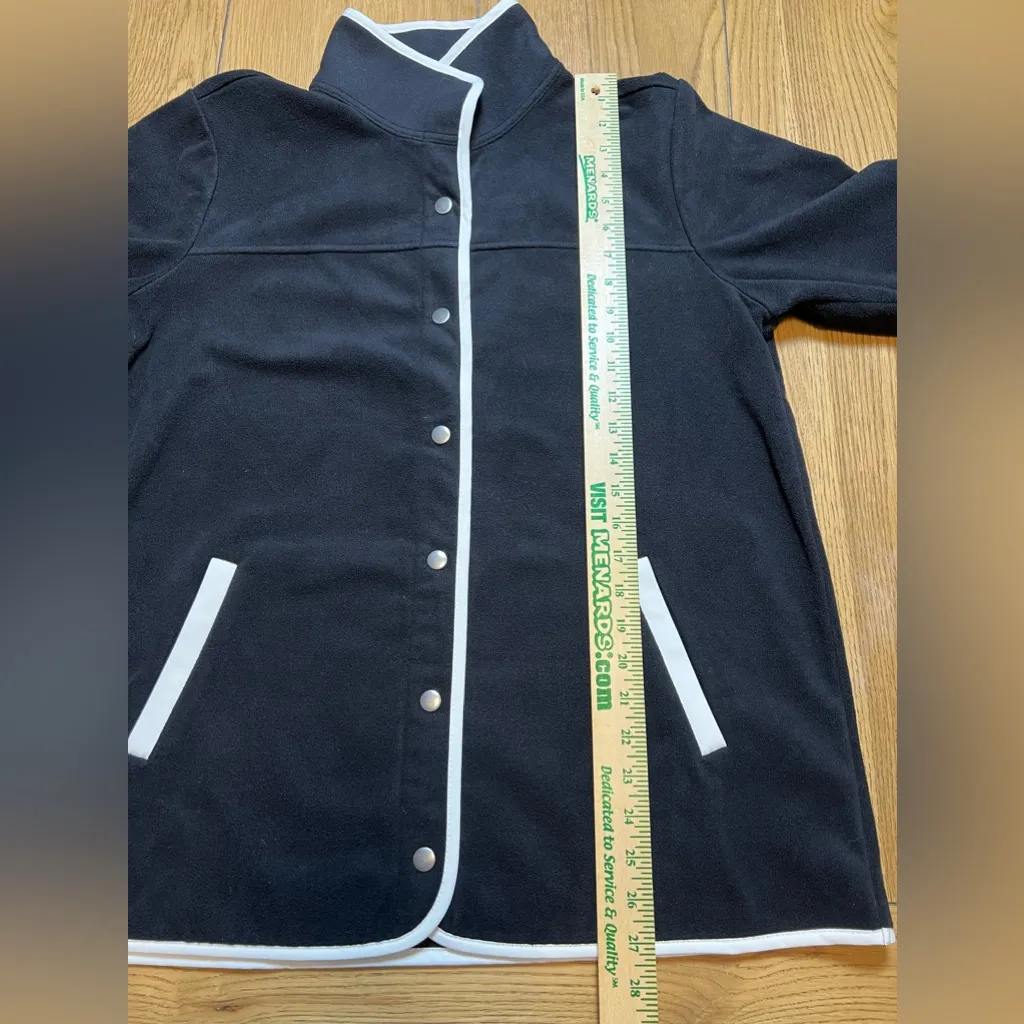 Susan Graver Weekend Polyester Black And White Snap Button Jacket Size Medium‎ - Image 8