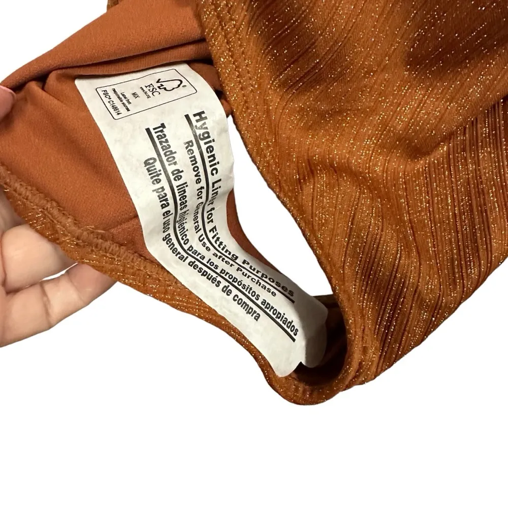 Time&Tru One Shoulder One Piece Swimsuit Brown Shimmer Womens Large 12- 14 - Image 4