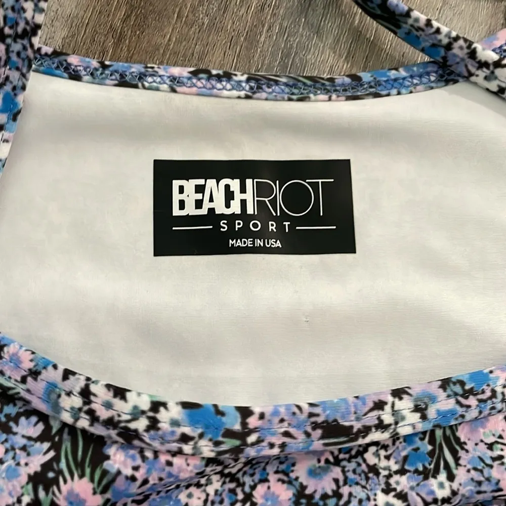 Beach Riot Jordan Floral Lavender Unitard Workout Romper Onesie XS - Image 4