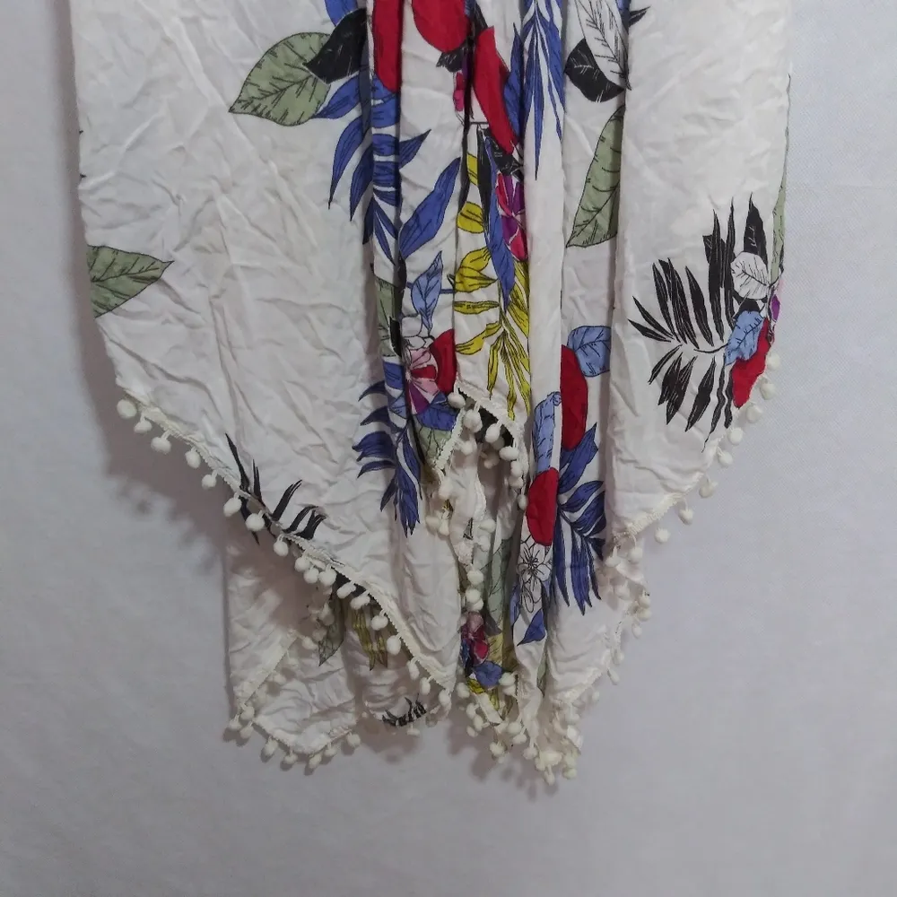 Goa by Japna Beachwear Floral Print Asymmetrical Cover Up Beach Dress Size Small - Image 3