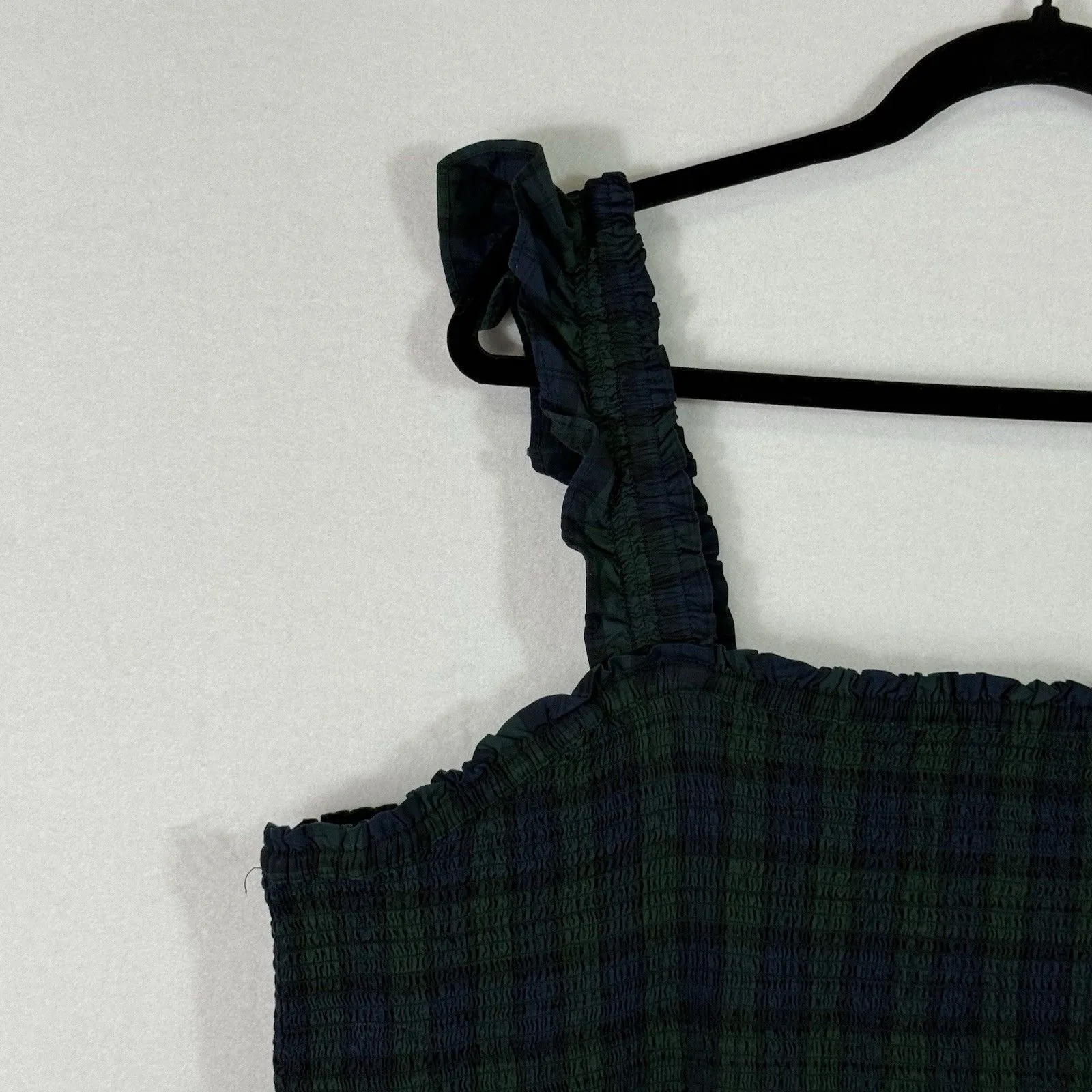 NEW Plus Size J.Crew Green Tartan Plaid Smocked Tiered Poplin Midi Dress Size 3X - Image 7