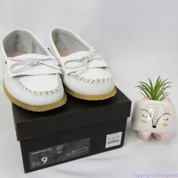 J. Crew Soft unlined‎ leather loafers, size 9, color white, new in box - Image 13