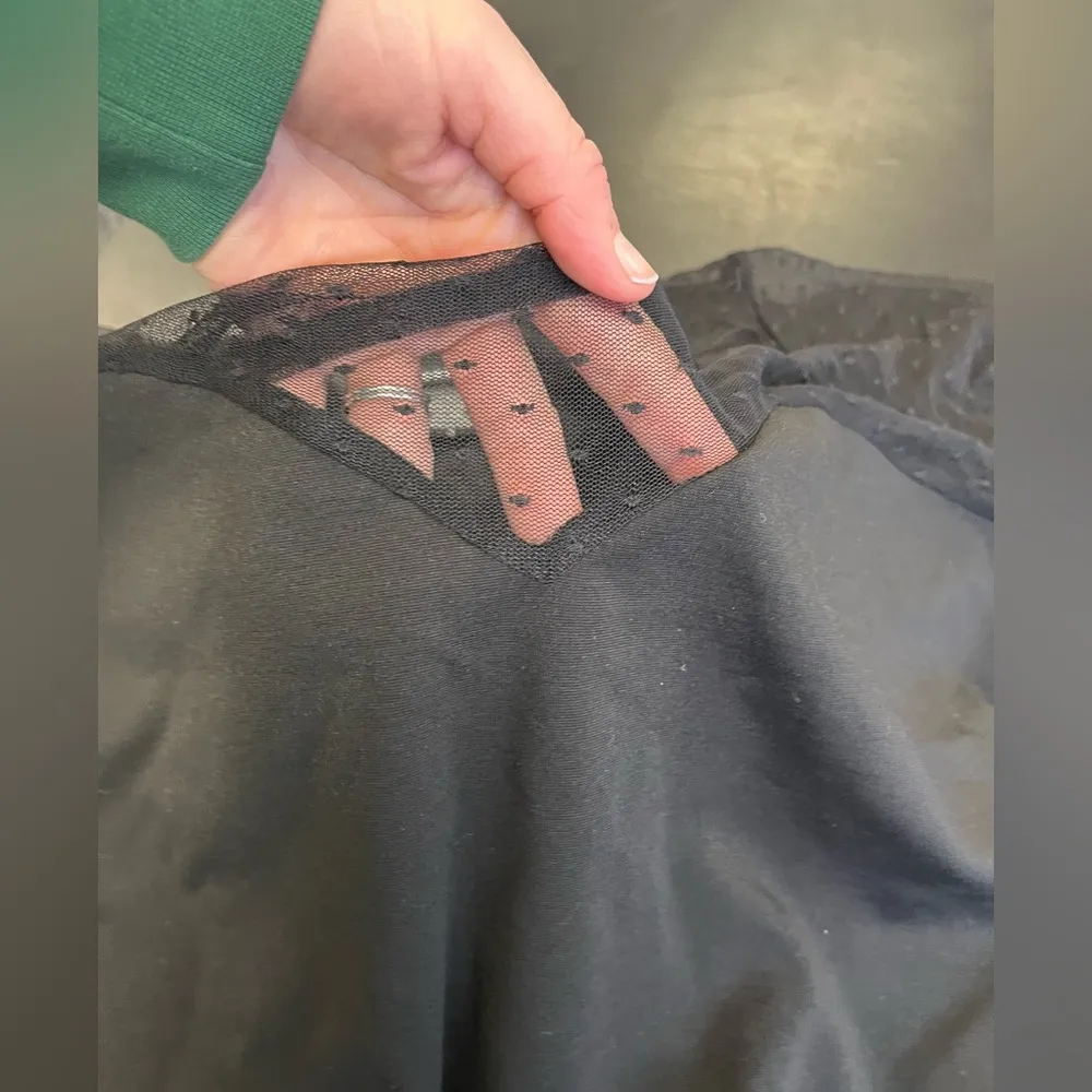 Torrid Top Black Peplum Mesh Polka Dot Swedish Dot size 4x - Image 3