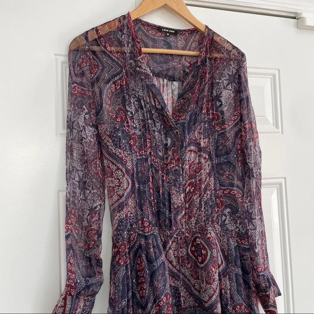 Love Sam Paisley Long Sleeve Mini Dress - Image 62
