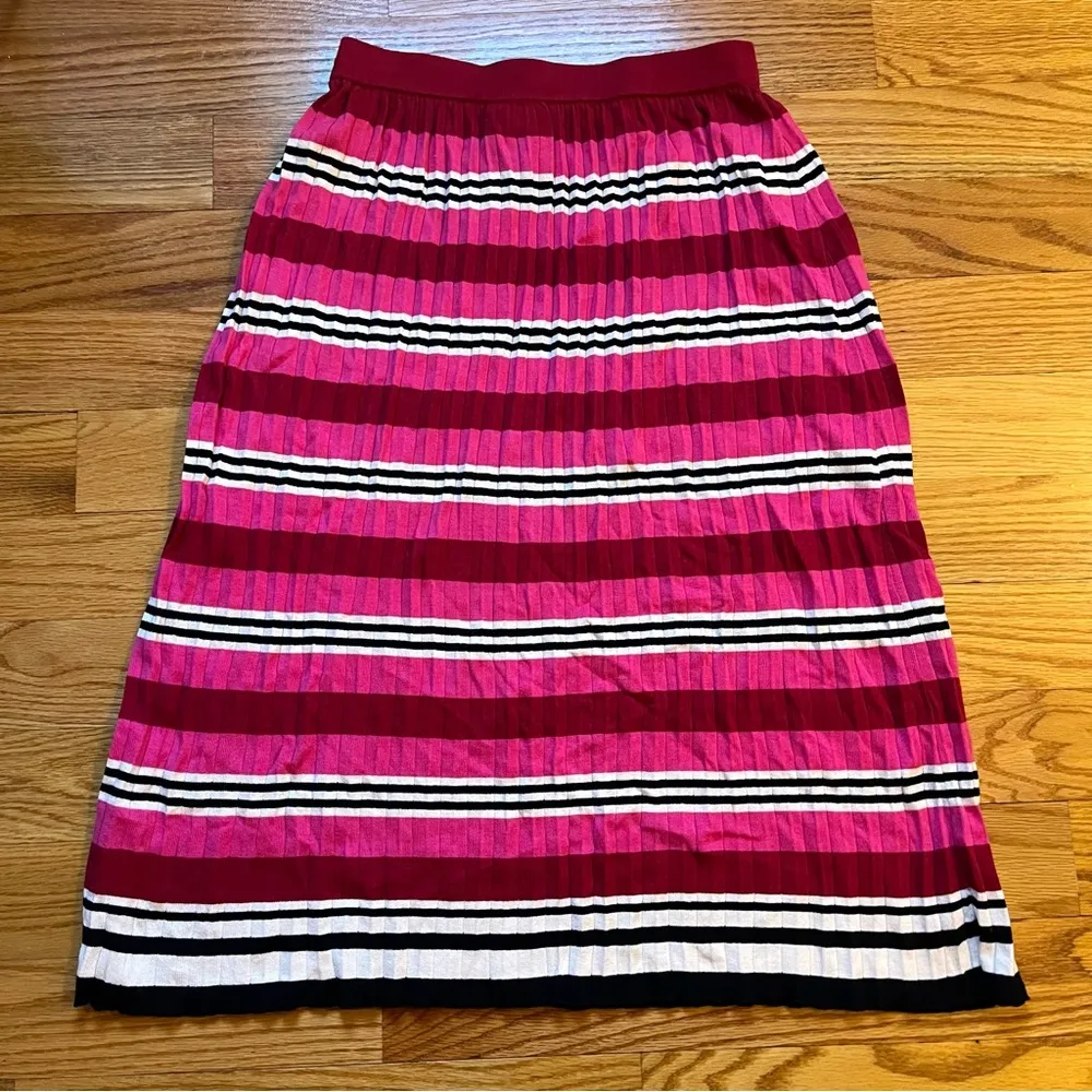Dolan Dora striped pleated ribbed pull on slim knit skirt size medium Pink - Image 4