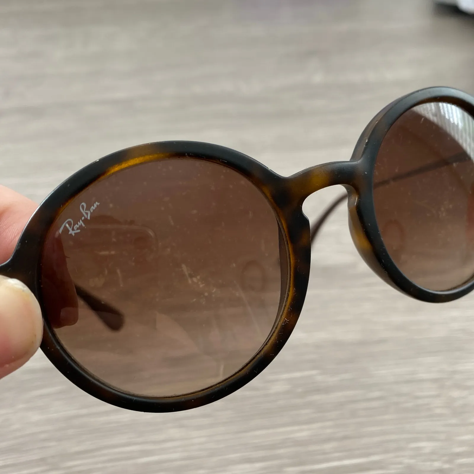 RAY BAN Phantos Havana Brown Sunglasses Tortoise Shell Round Circular RB4222 - Image 6