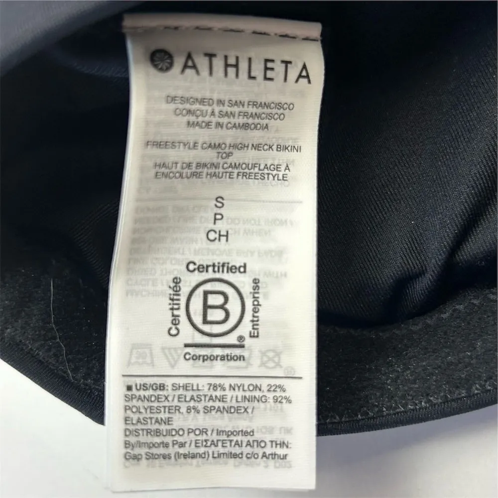 Athleta Women's Camo High Neck Bikini Top Size S Multicolor Athletic NWT - Image 10